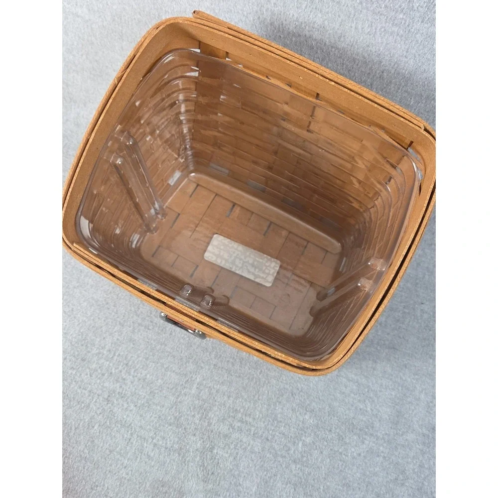 Longaberger 2004 TV Time Media Basket with Protector Liner Catch All Organizer